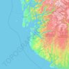 Carte topographique Rogaland, altitude, relief