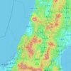 Carte topographique Tōhoku, altitude, relief