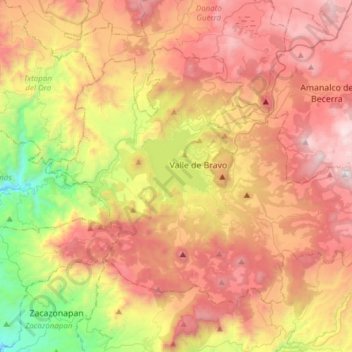 Carte Topographique Valle De Bravo Altitude Relief