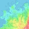 Carte topographique Trégastel, carte du relief, carte des altitudes